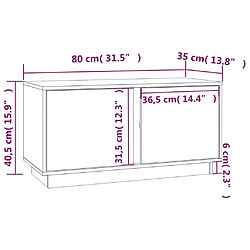 vidaXL Meuble TV Blanc 80x35x40,5 cm Bois de pin massif pas cher