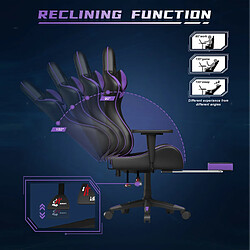 Chaise Gaming - Chaise de jeu avec repose-pieds - Chaise de jeu Rattantree Vedio - Avec support lombaire - Siège arrière inclinable à 90-150° - Hauteur du siège réglable - Violet