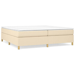 vidaXL Sommier à lattes de lit avec matelas Crème 200x200 cm Tissu