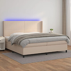 Sommier à lattes et matelas LED,Cadre à lattes de lit pour Adulte Cappuccino 200x200 cm -MN80978