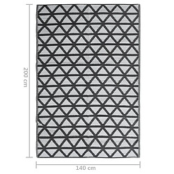 vidaXL Tapis d'extérieur Noir 140x200 cm PP pas cher