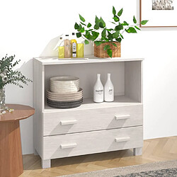 Maison Chic Buffet,Meuble de Rangement,commode pour salon,Cuisine HAMAR Blanc 85x35x80 cm Bois massif de pin -MN57590