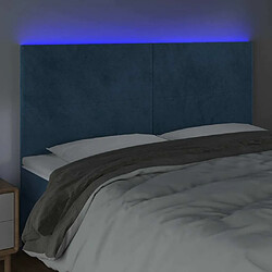 Avis Maison Chic Tête de lit scandinave à LED,meuble de chambre Bleu foncé 200x5x118/128 cm Velours -MN90519