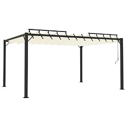 vidaXL Tonnelle avec toit à persienne 3x4 m Crème Tissu et aluminium