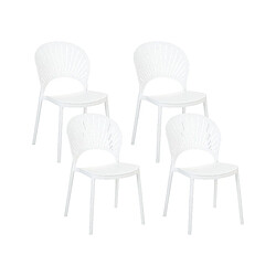 Beliani Lot de 4 chaises OSTIA Matière synthétique Blanc