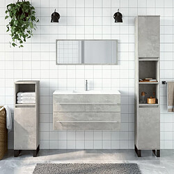 Maison Chic Armoire de bain à miroir,Meuble haut de rangement de salle de bain gris béton bois d'ingénierie -GKD697343