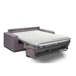 Inside 75 Canapé convertible 2- ALLURE matelas mémory 20cm lattes 120cm cuir vachette parme