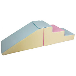 Velinda Lot de 2 grands blocs en mousse rose, bleu, jaune (pastel)