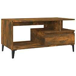 vidaXL Table basse Chêne fumé 90x49x45 cm Bois d'ingénierie