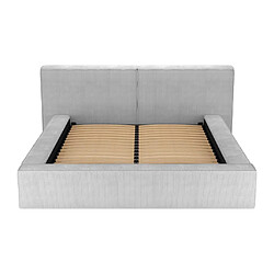 Acheter Lit coffre 200 x 200 cm - Velours côtelé - Gris clair + Matelas - TIMANO de Pascal Morabito