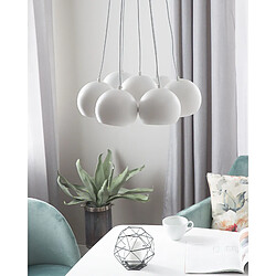 Beliani Lampe suspension OLZA Métal Blanc