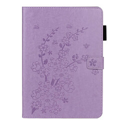 Etui en PU motif fleur de prunier violet pour votre iPad mini (2021)