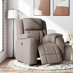 vidaXL Fauteuil de massage inclinable électrique Taupe Tissu