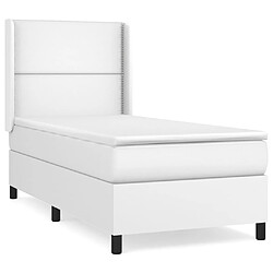 Maison Chic Lit Adulte - Lit simple Lit à sommier tapissier avec matelas moelleux - Meuble de Chambre Blanc 100x200cm Similicuir -MN75302