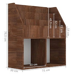 vidaXL Porte-revue pour enfants Chêne marron 71x30x78,5 cm pas cher