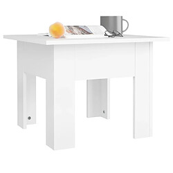 Avis vidaXL Table basse blanc 55x55x42 cm bois d'ingénierie