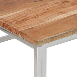 Maison Chic Table basse pour salon | Table à café argenté acier inoxydable et bois massif d'acacia -GKD81141 pas cher