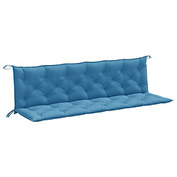 vidaXL Coussins de banc de jardin lot de 2 bleu mélangé tissu