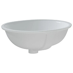 Acheter vidaXL Évier de salle de bain blanc 47x39x21 cm ovale céramique