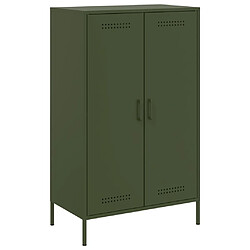 vidaXL Buffet haut vert olive 68x39x113 cm acier