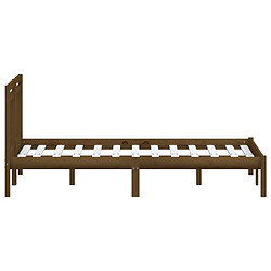 Acheter vidaXL Cadre de lit Marron miel 150x200 cm Très grand Bois massif