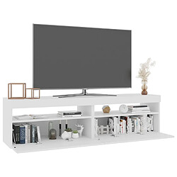 Avis Maison Chic Meubles TV 2 pcs avec lumières LED pour salon Blanc 75x35x40 cm -MN70413