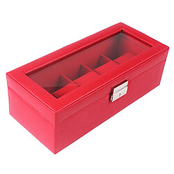 Watch Box 5 Mens Watch Organizer Bijoux Présentoir Rouge