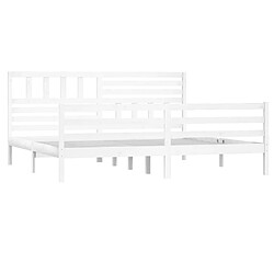 Avis Maison Chic Lit Super King - Cadre de lit,Structure du lit Contemporain pour chambre Blanc Bois massif 180x200 cm -MN96147