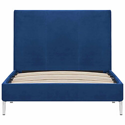 Avis Maison Chic Lit adulte - Lit simple Cadre de lit,Structure du lit Contemporain Bleu Tissu 90 x 200 cm -MN88540