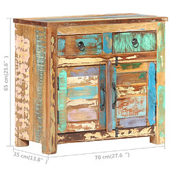 vidaXL Buffet 70x35x65 cm Bois de récupération massif pas cher