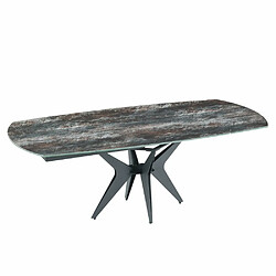 Avis Inside 75 Table de repas extensible BOOMERANG 160/228 x 95 cm plateau céramique anthracite pied acier noir