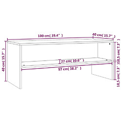 vidaXL Meuble TV Chêne marron 100x40x40 cm Bois d'ingénierie pas cher