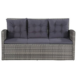 Avis Maison Chic Salon de jardin 6 pcs + coussins - Mobilier/Meubles de jardin - Table et chaises d'extérieur Résine tressée Gris -MN79253