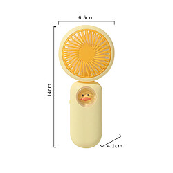 (Jaune) Mini Ventilateur Rechargeable de Poche Usb Design de Dessin Animé Mignon Pliable Portable