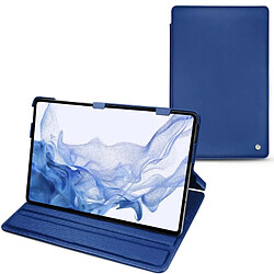 Housse cuir Samsung Galaxy Tab S8 Ultra - Rabat horizontal - Bleu océan ( Nappa - Pantone #15458a) - NOREVE