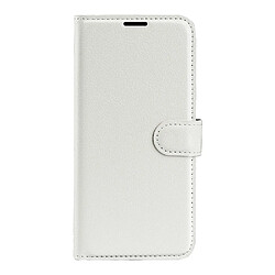 Etui en PU texture litchi, fermoir magnétique avec support blanc pour votre Samsung Galaxy A03 (EU Version)