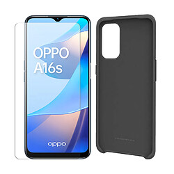 Film verre trempé pour Oppo A16S 6.52" CPH2271 + Coque de protection en silicone noir - Visiodirect -