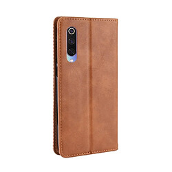 Avis Wewoo Housse Coque Étui en cuir à boucle magnétique avec texture rétro et pour Xiaomi Mi 9, support emplacements pour cartes porte-monnaie (Marron)