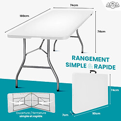 SkyLantern Lot de 2 Tables Pliables 180x74 cm Blanc