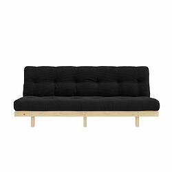 Inside 75 Banquette convertible futon LEAN pin coloris charbon couchage 130x190 cm.