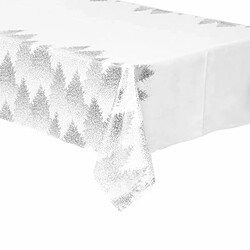 Nappe Imprimée Sapin Colorama 140x240cm Blanc & Argent