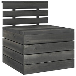 Avis vidaXL Salon palette de jardin 4 places gris foncé bois de pin massif