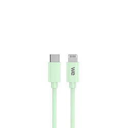 Avis WE POP Pack Chargeur secteur + Câble USB-C/Lightning Vert : Chargeur secteur vert PD 20W port USB-C - Câble USB-C/Lightning MFI PD 20W 1 mètre en silicone vert