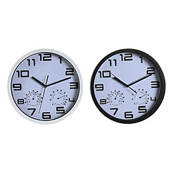 Horloge Murale DKD Home Decor 25,5 x 4 x 25,5 cm Noir Blanc polystyrène (2 Unités)