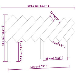 vidaXL Tête de lit Marron miel 159,5x3x80,5 cm Bois massif de pin pas cher