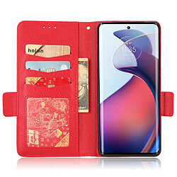 Etui en PU texture litchi, fermoir magnétique double avec support pour votre Motorola Edge 30 Fusion 5G/Moto S30 Pro 5G - rouge