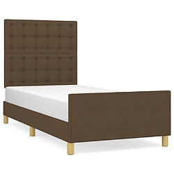 Maison Chic Lit adulte - Cadre Structure de lit avec tête de lit Contemporain Marron foncé 80x200 cm Tissu -MN30455