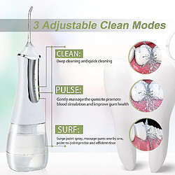 Universal Irrigateur oral portable USB Jet de 350 ml du réservoir d'eau étanche Nettoyer de dents | Irrigateurs oraux (blanc)