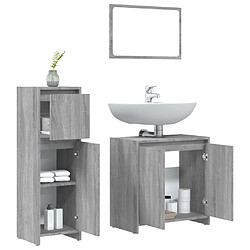 Avis vidaXL Ensemble de meubles de salle de bain 3 pcs Sonoma gris