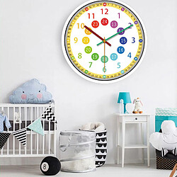 Avis Horloge Murale Silencieuse De 12 Pouces Avec Secondes De Précision Pour Enfants, Jaune